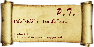 Pödör Terézia névjegykártya
